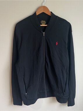 Polo Ralph Lauren Jacket Mens XL Track Bomber Full Zip Bi-Swing Sweatshirt Tech